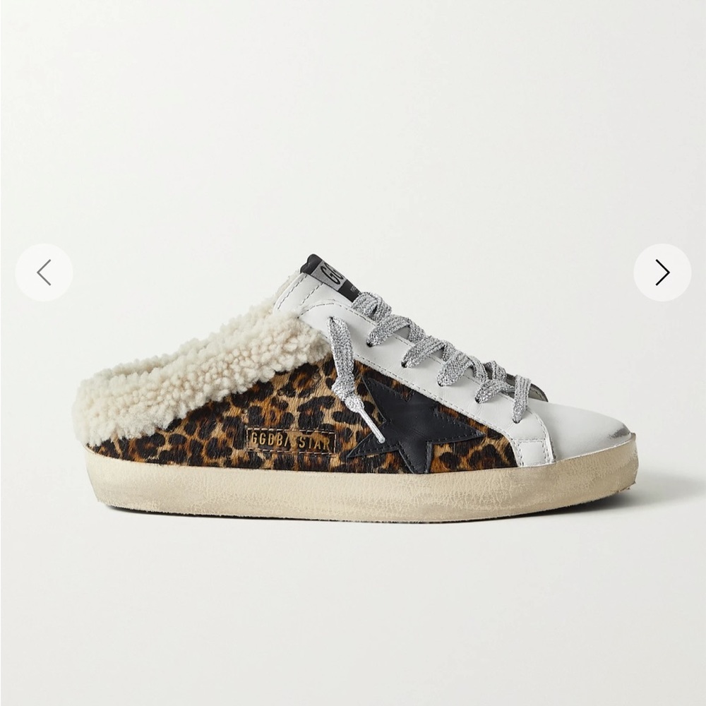 NEW GOLDEN GOOSE SUPERSTAR SABOT SHEARLING-LINED SLIP-ON SNEAKERS 39/9